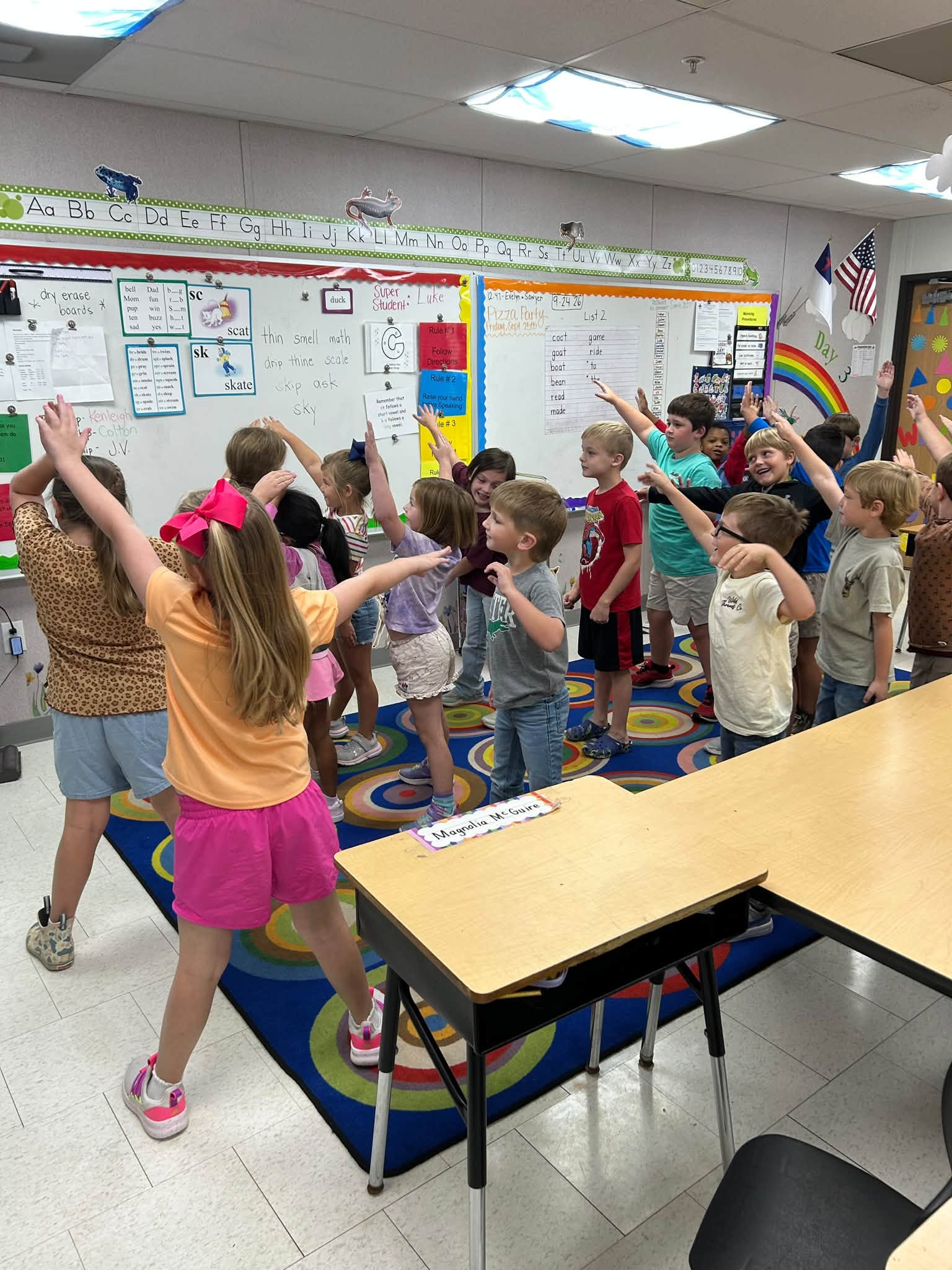 Lower School classmates participating together in a classroom activity