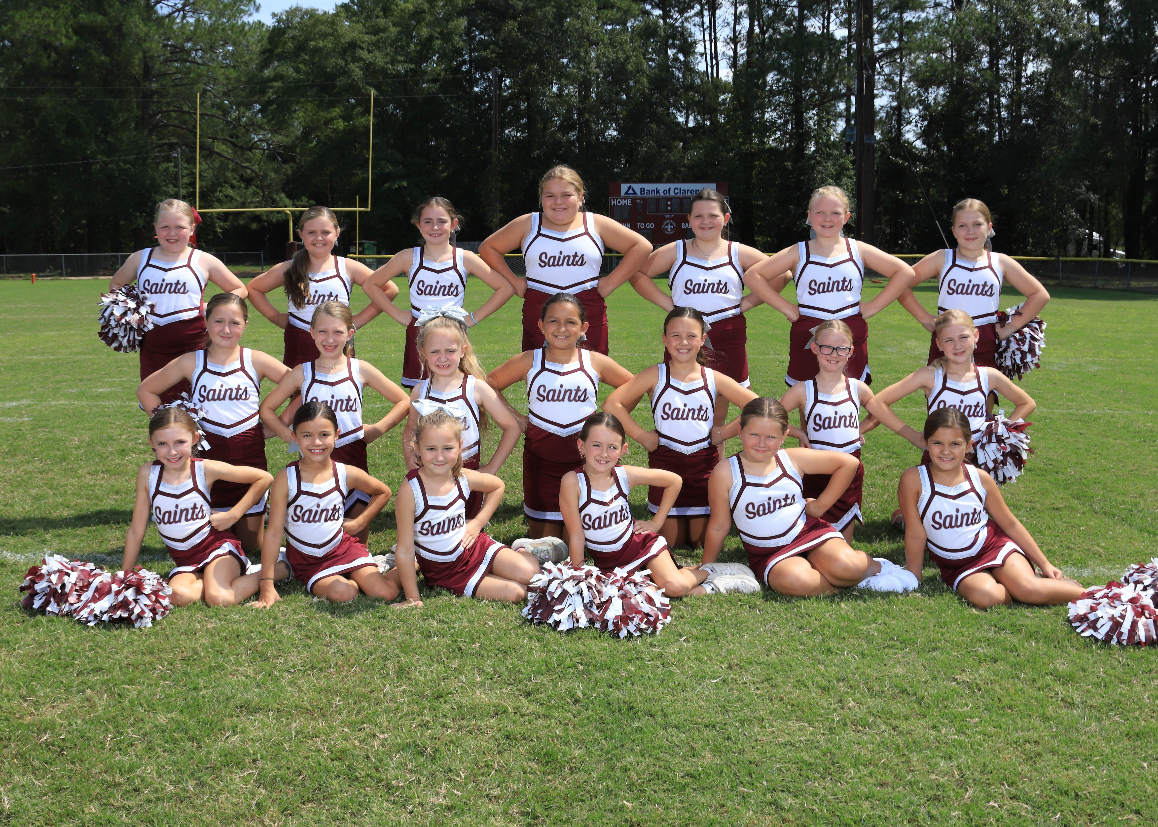 Clarendon Hall 2026 Middle School cheerleading team
